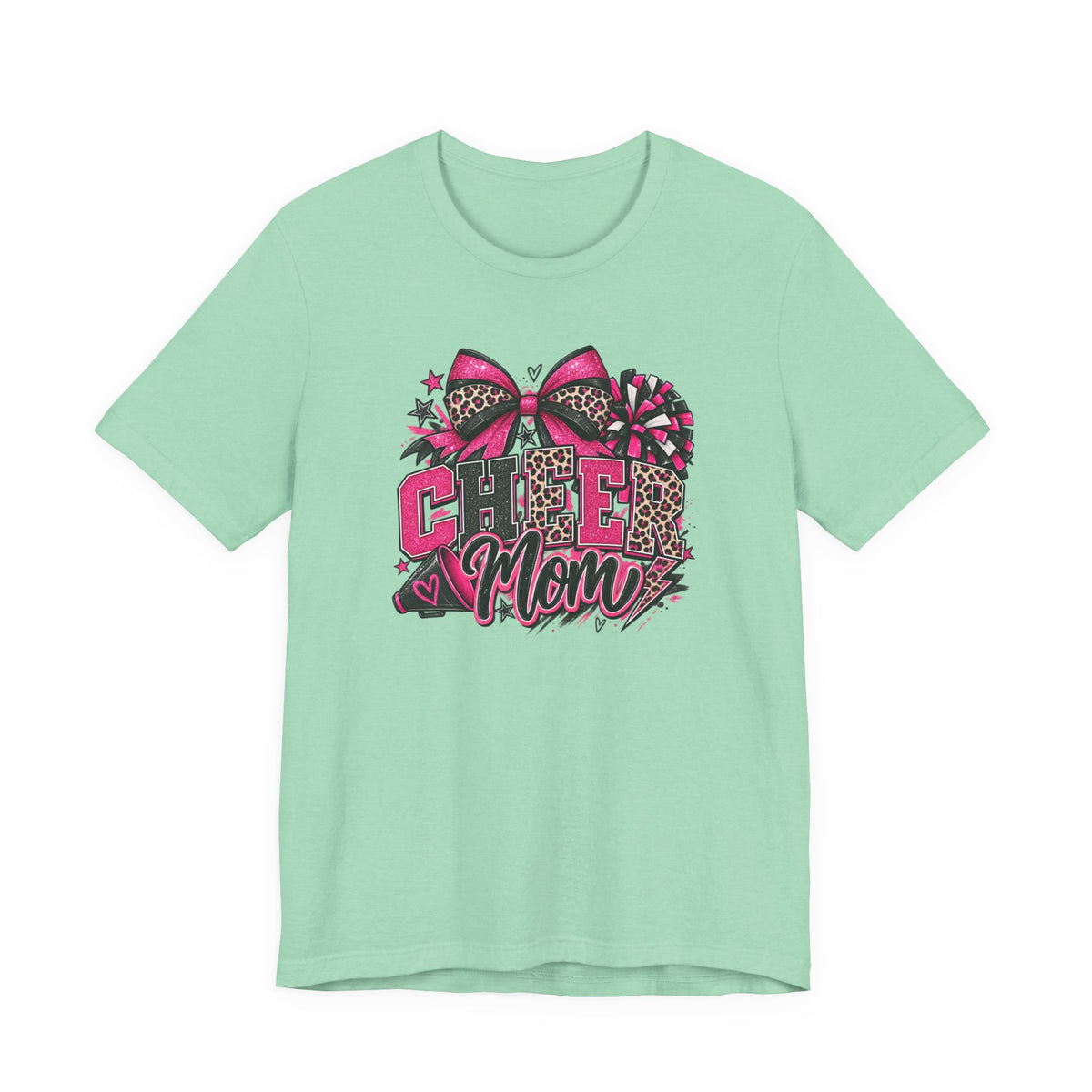 Pink Leopard Cheerleading Mom Tee