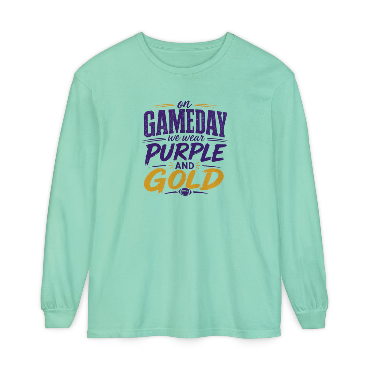 Gameday We Wear Purple and Gold Long Sleeve Tee