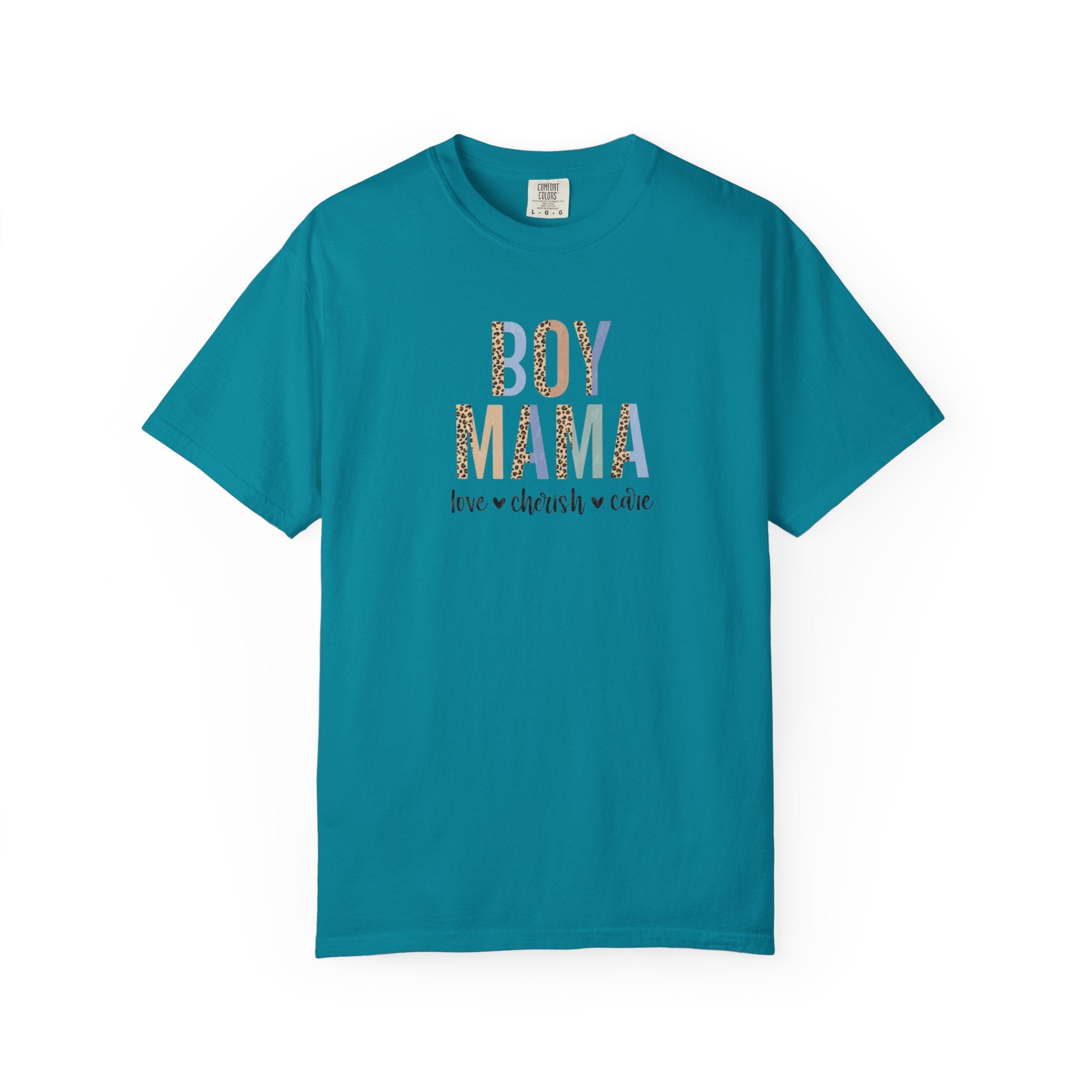 Boy Mama T-Shirt – Retro Floral 'Boy Mama' Tee with 'love  cherish  raise'