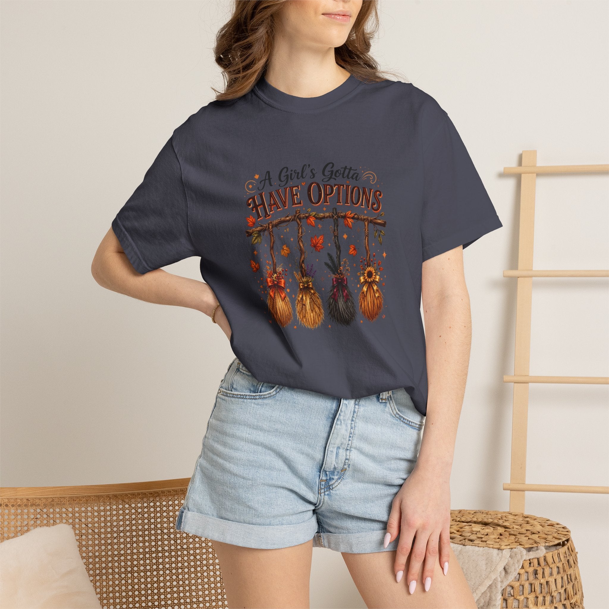 "A Girl's Gotta Have Options" Autumn Gnome Tee