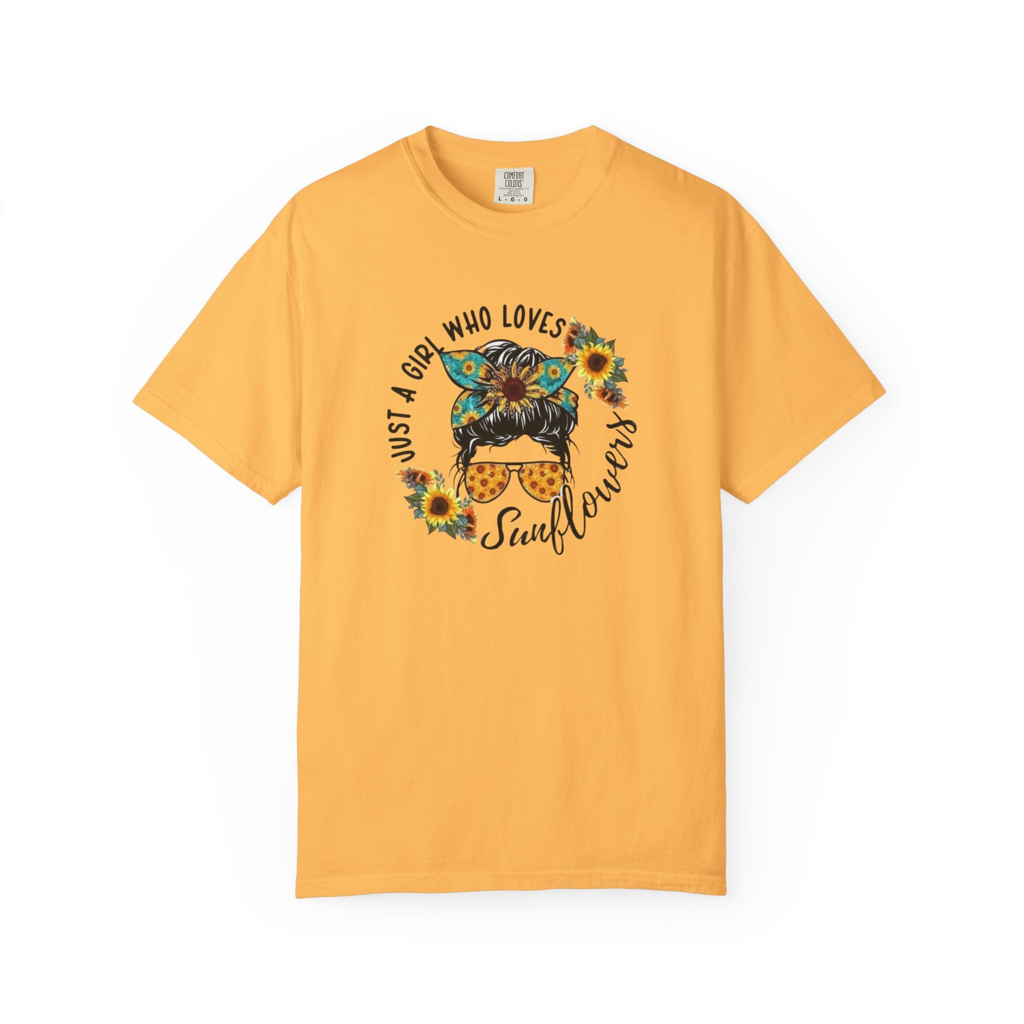T-Shirt — "Just a Girl Who Loves Sunflowers" Graphic Tee