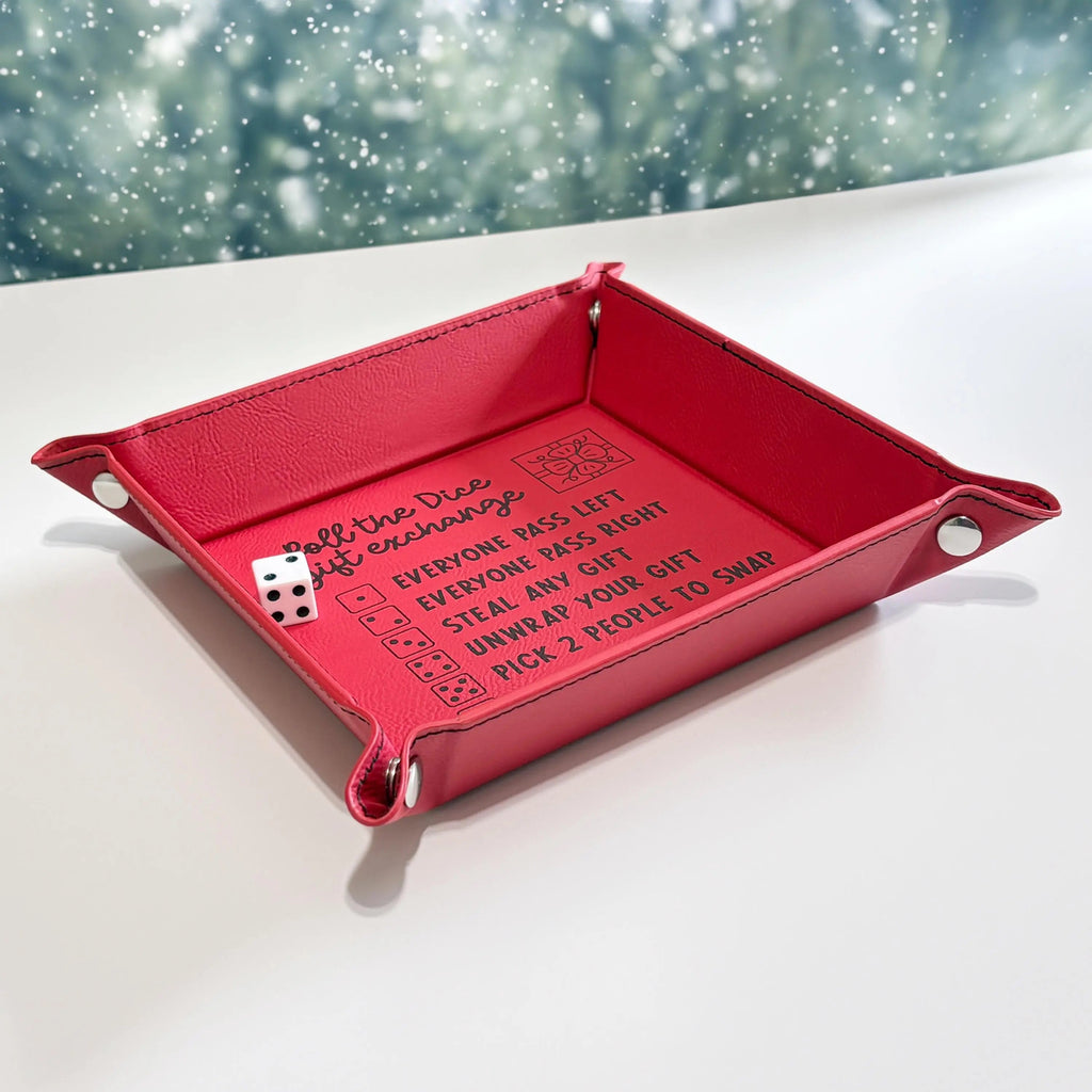Christmas Dice Exchange Game – White Elephant Gift Tray