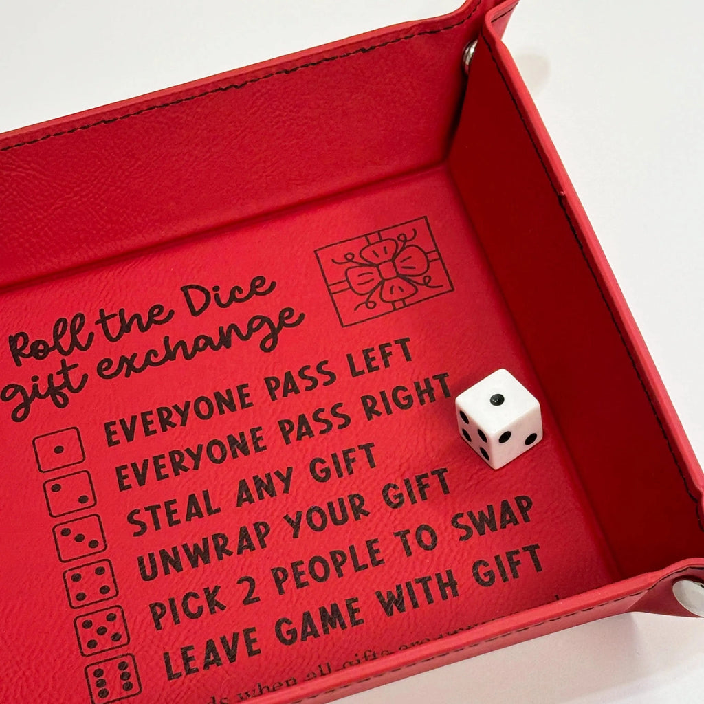 Christmas Dice Exchange Game – White Elephant Gift Tray