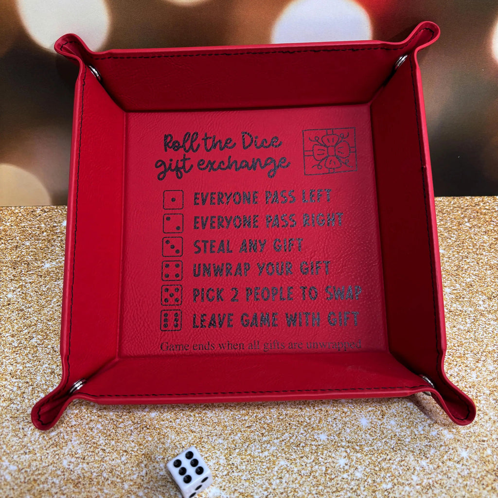 Christmas Dice Exchange Game – White Elephant Gift Tray