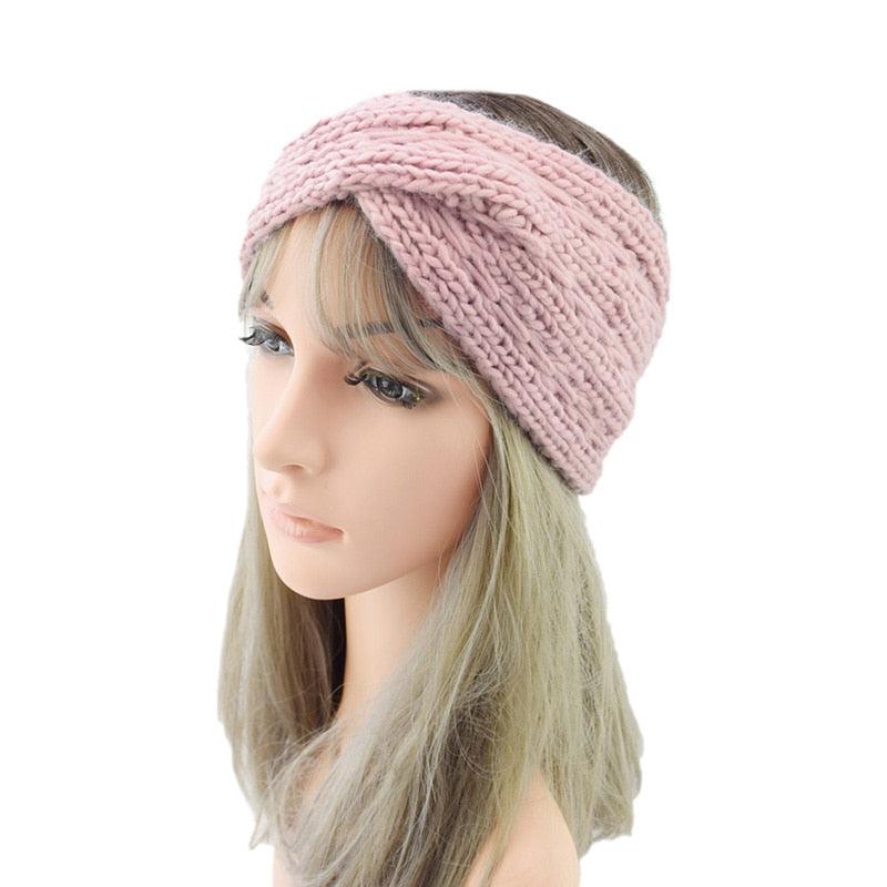 Women’s Wide Knit Bow Headband – Soft Knotted Winter Ear Warmer