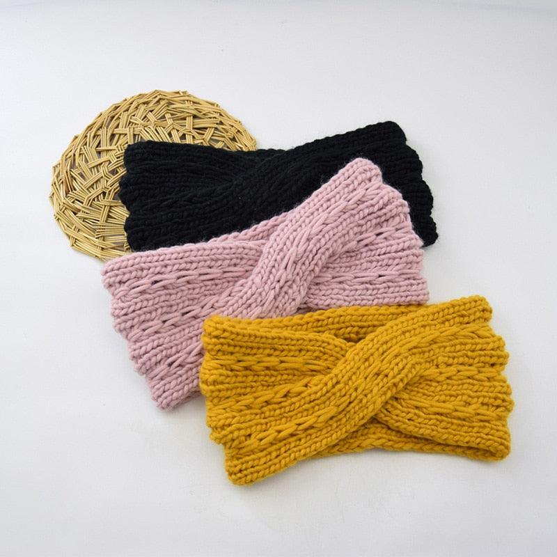 Women’s Wide Knit Bow Headband – Soft Knotted Winter Ear Warmer