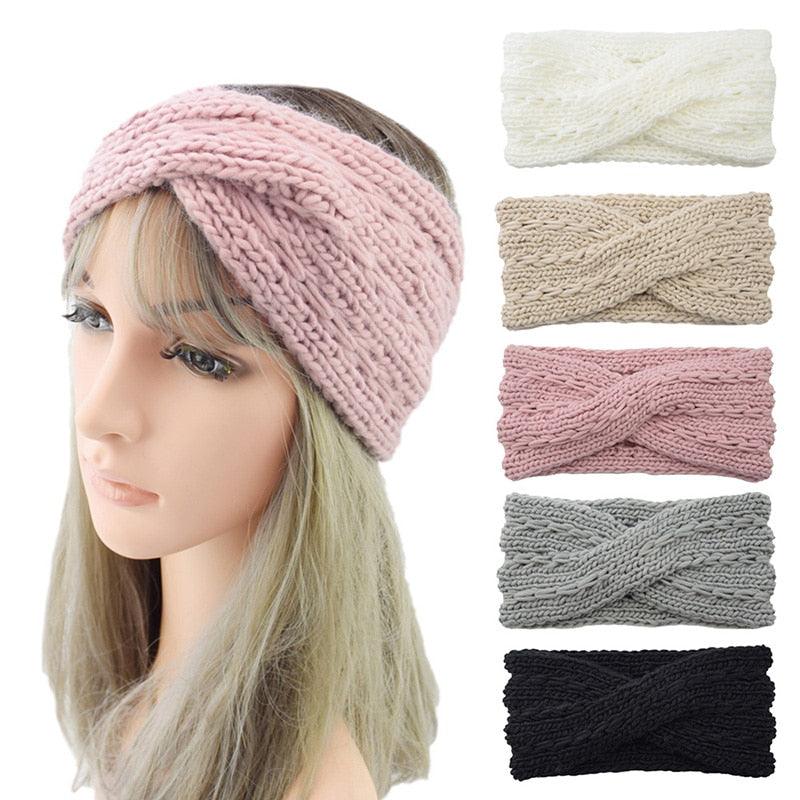 Women’s Wide Knit Bow Headband – Soft Knotted Winter Ear Warmer