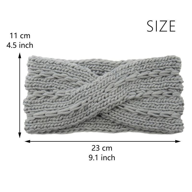 Women’s Wide Knit Bow Headband – Soft Knotted Winter Ear Warmer