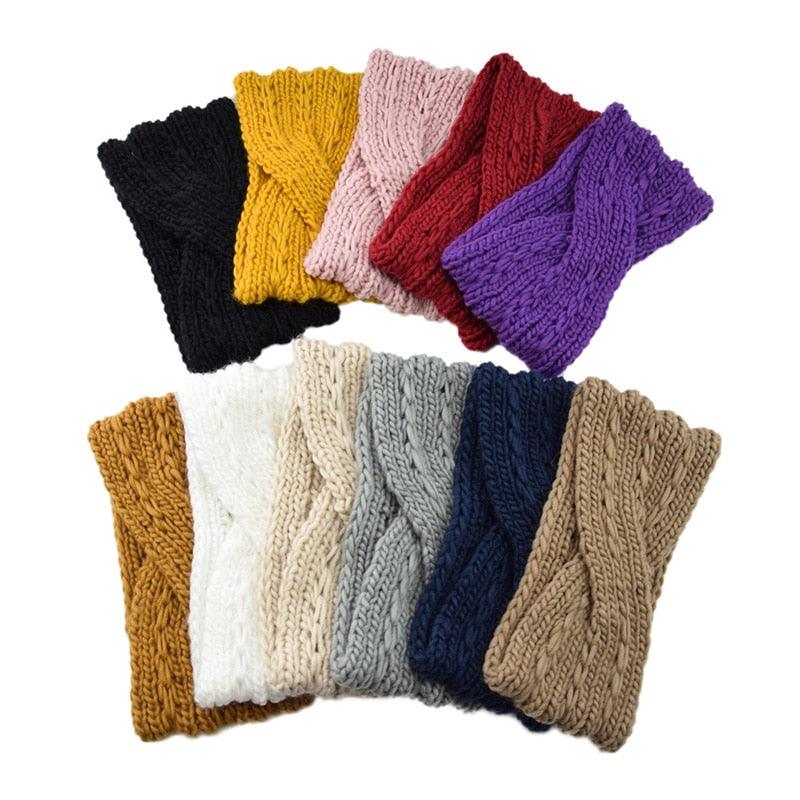 Women’s Wide Knit Bow Headband – Soft Knotted Winter Ear Warmer