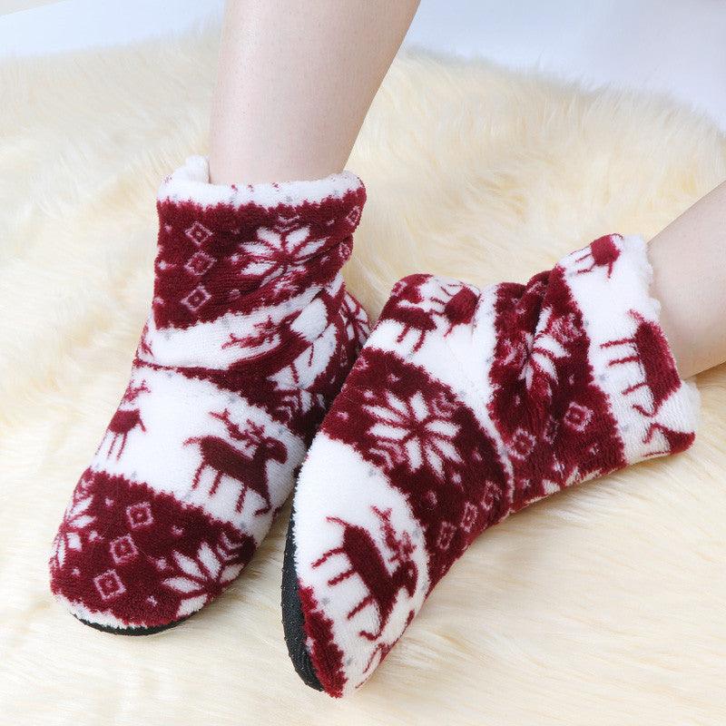 Winter Fur Slippers Women Warm House Slippers Plush Flip Flops Christmas Cotton Indoor Home Shoes Comfort Warm Fluffy Faux Fur Slipper Boots Soft Memory Foam Ankle Booties