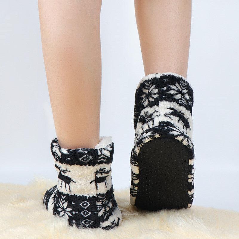 Winter Fur Slippers Women Warm House Slippers Plush Flip Flops Christmas Cotton Indoor Home Shoes Comfort Warm Fluffy Faux Fur Slipper Boots Soft Memory Foam Ankle Booties