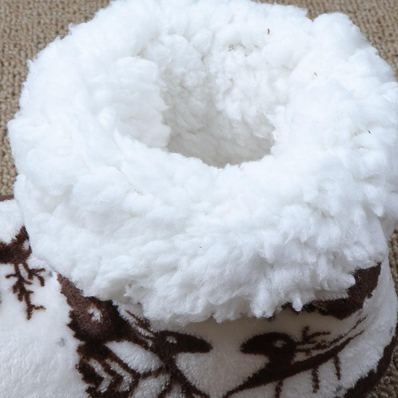 Winter Fur Slippers Women Warm House Slippers Plush Flip Flops Christmas Cotton Indoor Home Shoes Comfort Warm Fluffy Faux Fur Slipper Boots Soft Memory Foam Ankle Booties